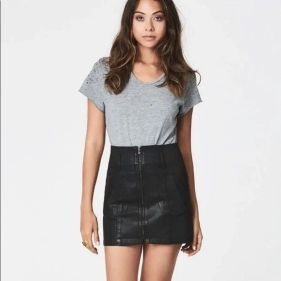 NWT, Carmar for LF Anne Gray Wax Coated Denim Skirt - Picture 3 of 16